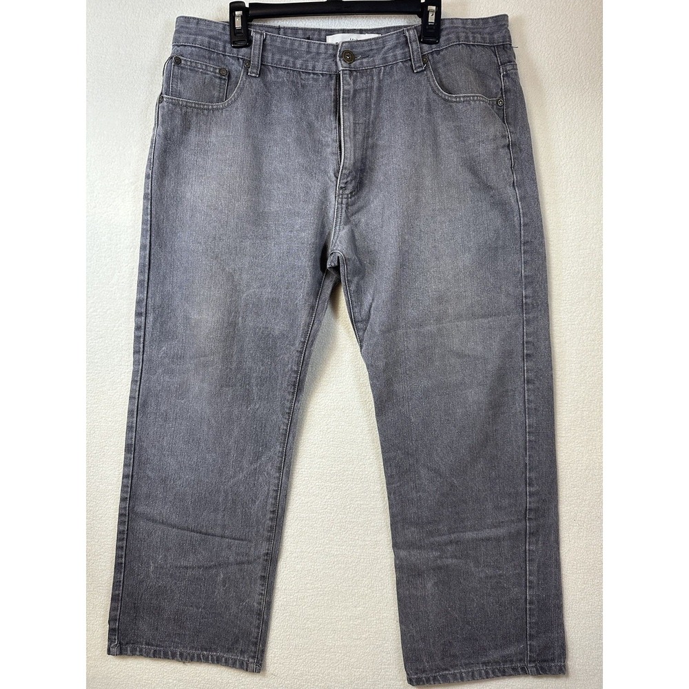 Tool Jeans Authentic Denim Jeans Pants Straight Mens Gray Zip Cotton 40x32